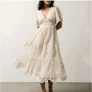 Baltic Born Cream Lace Maxi Dress